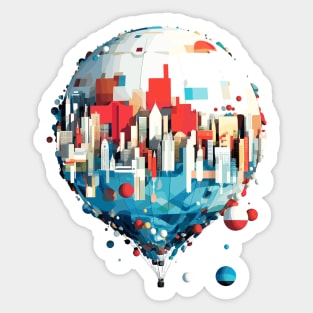 Air Ballon Discovery Travel Landscape Beauty Skyline Sticker